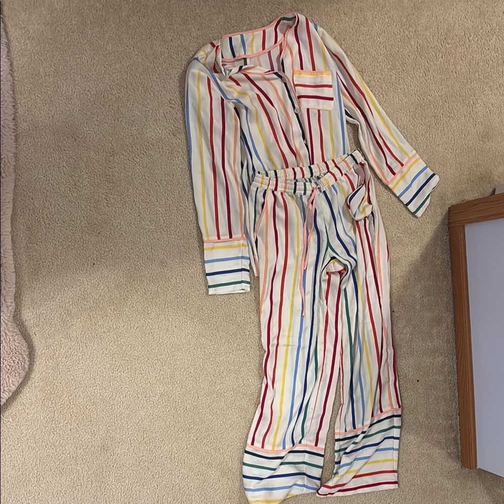Colorful Striped Pajama Set